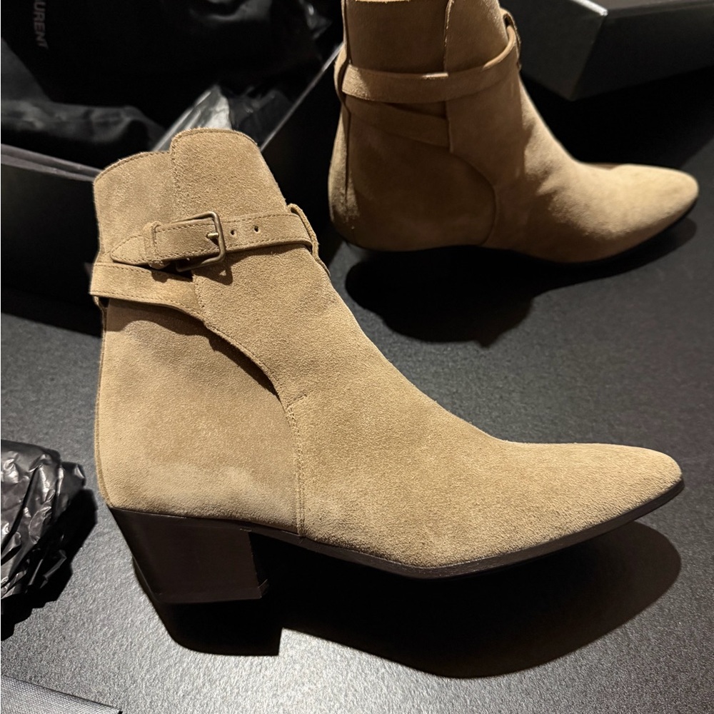 Authentic Saint Laurent Suede Ankle Boots